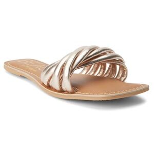 Elegant Metallic Slide Sandals